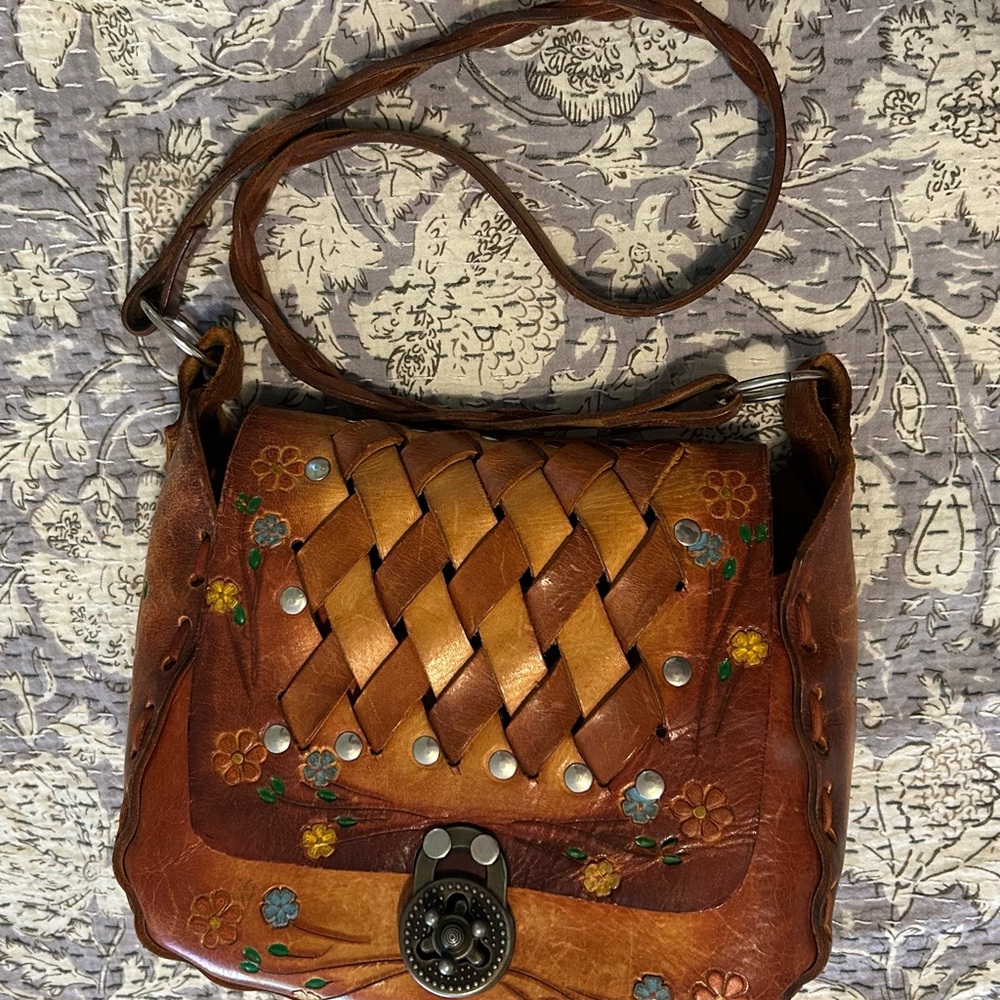 Vintage leather purse, Hecho en Mexico